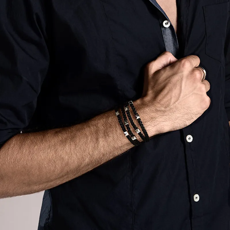 BROSWAY Titanium Steel Bracelets Unisex Black-2