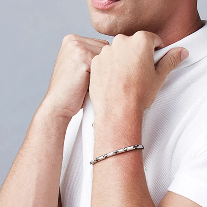 BROSWAY Titanium Steel Bracelets Men's Silver White-2
