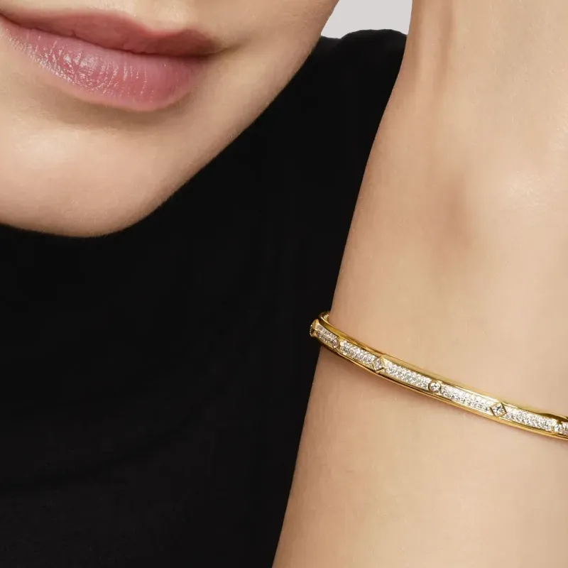 David Yurman 18K Yellow Gold Modern Renaissance Diamond Bangle-3