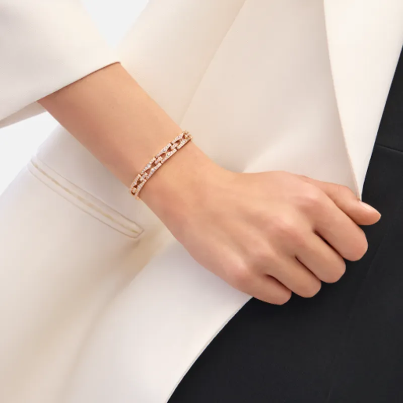 BVLGARI Diamond Bangles Unisex Rose Gold-1