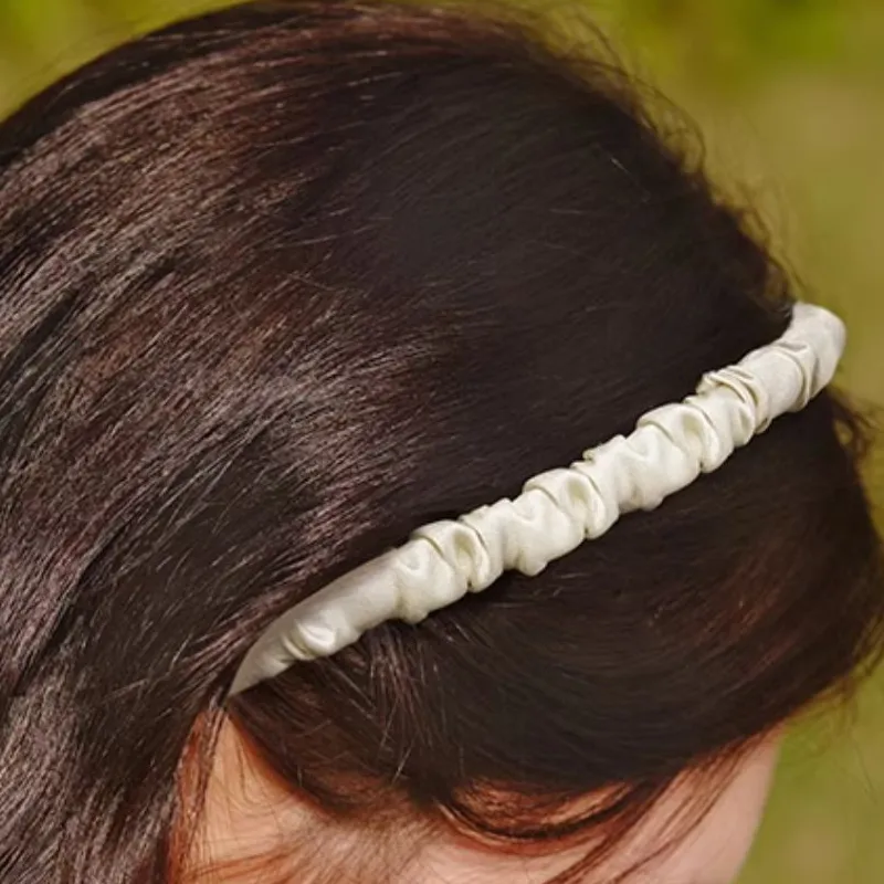 EVITA PERONI Silk Headbands Women's Ecru-2
