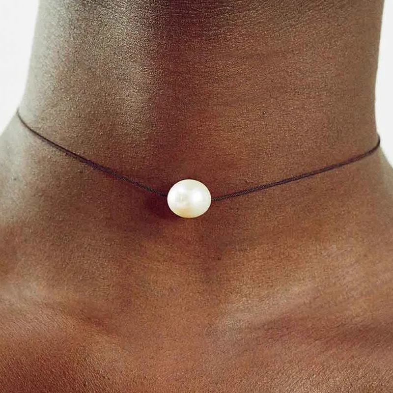 Sophie Buhai Satin Cotton Necklaces Women's Black-2
