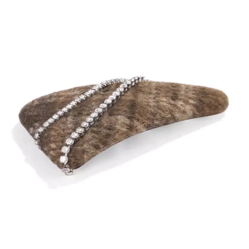 EVITA PERONI Faux Crystal Hair Clips Women's Orange Brown-1
