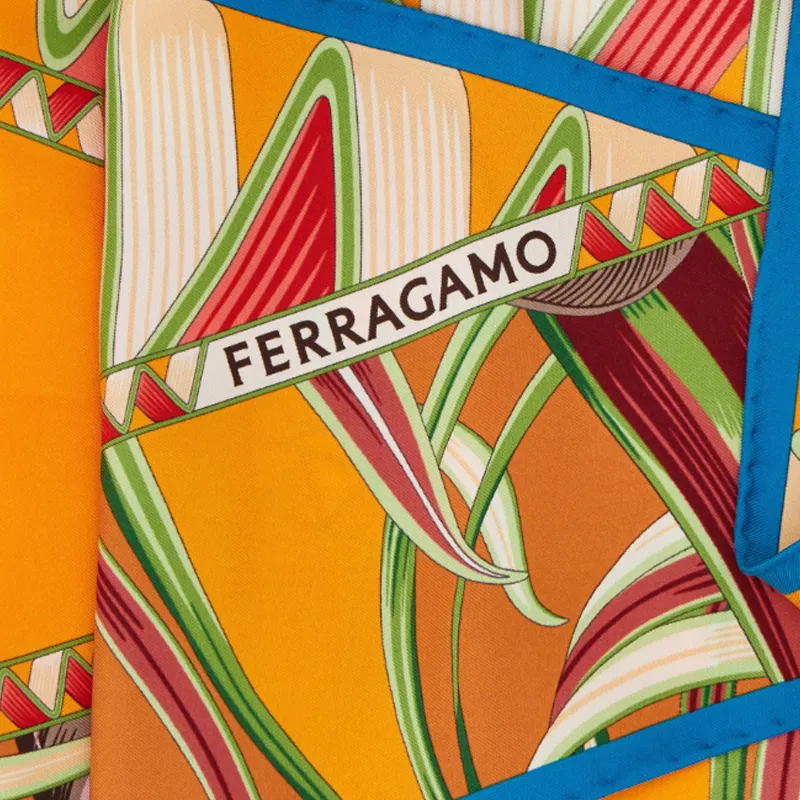 FERRAGAMO Silk Scarves Women's Orange-1
