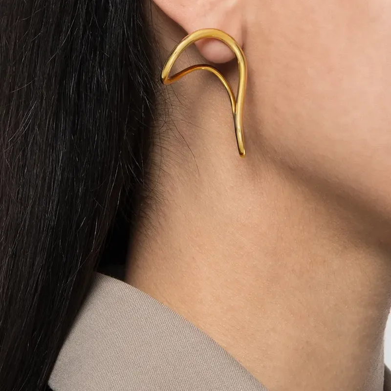 Charlotte Chesnais Gold plated Sterling Silver Slide Single Earring-2