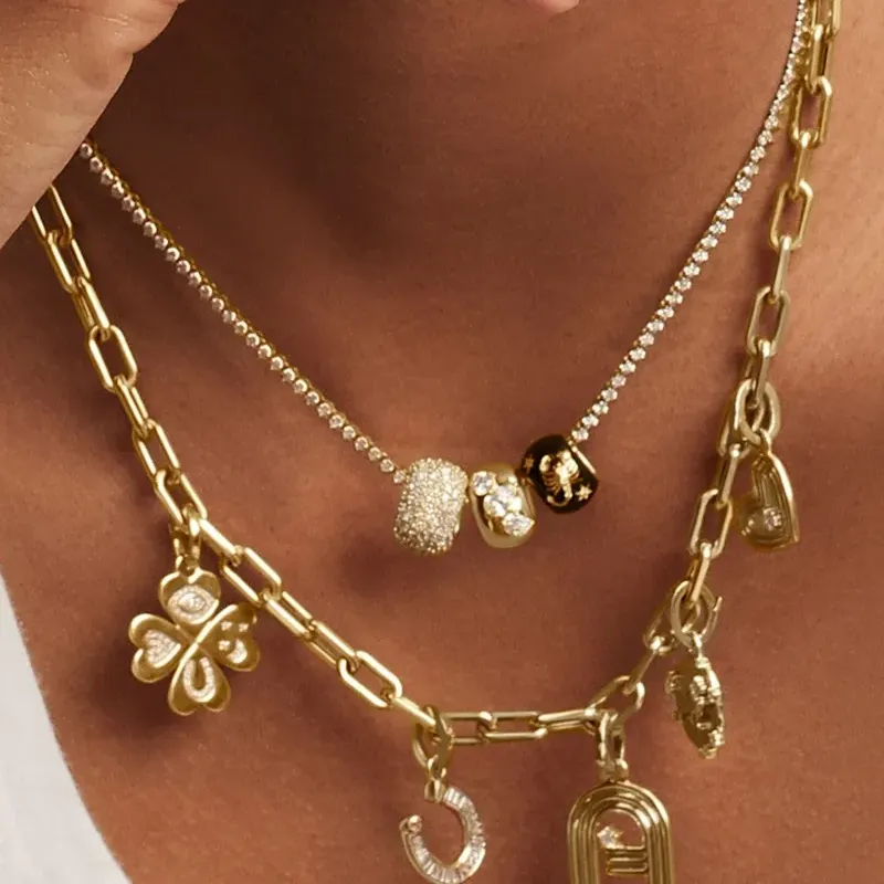 Adina Reyter 14K Yellow Gold Clover Diamond Necklace-2