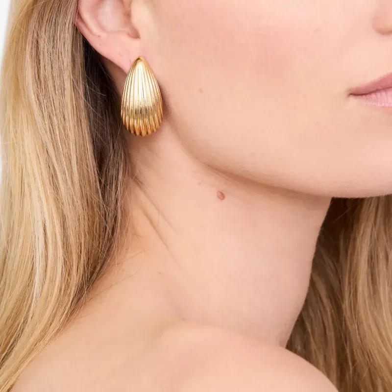 Anine Bing Ribbed Drop Earrings-2