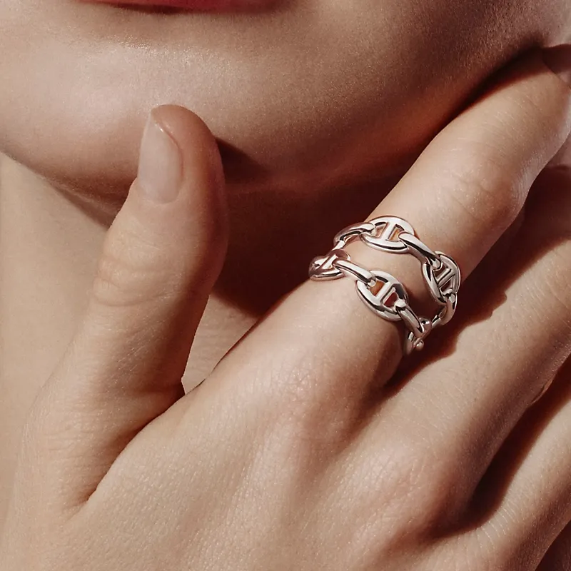 HERMES Sterling Silver Rings Women's Silver-2