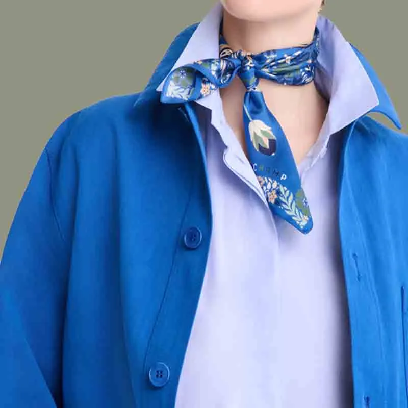 LONGCHAMP Silk Scarves Women's Blue-2