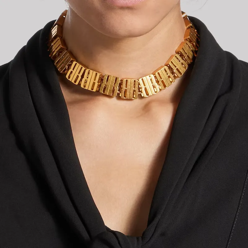 Balenciaga Zinc Alloy Necklaces Unisex Gold-2