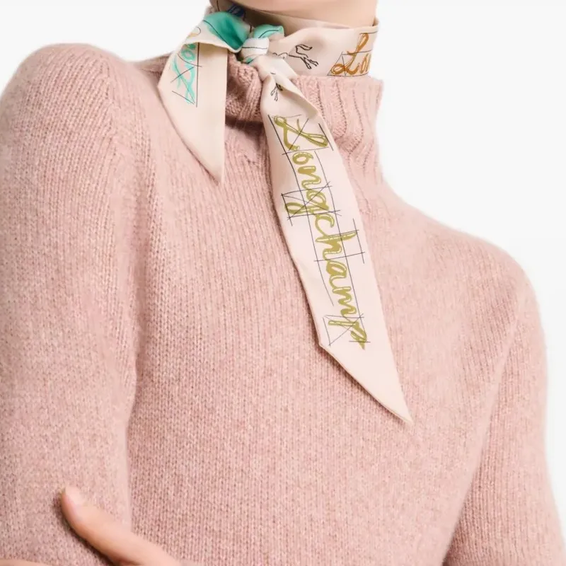 LONGCHAMP Silk Scarves Women's Light Beige-2