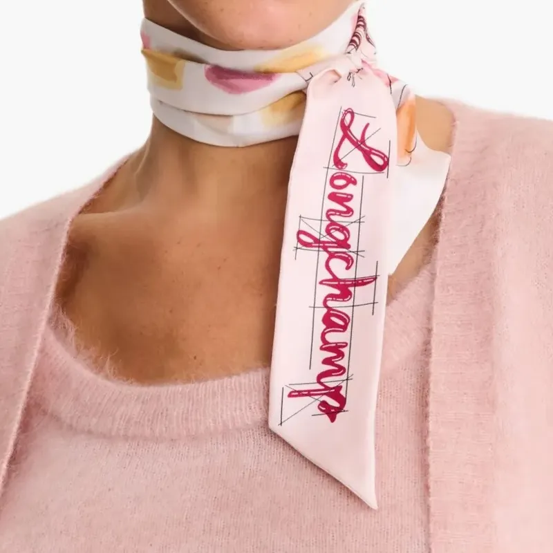 LONGCHAMP La Palette LONGCHAMP Printed Silk Scarf-2