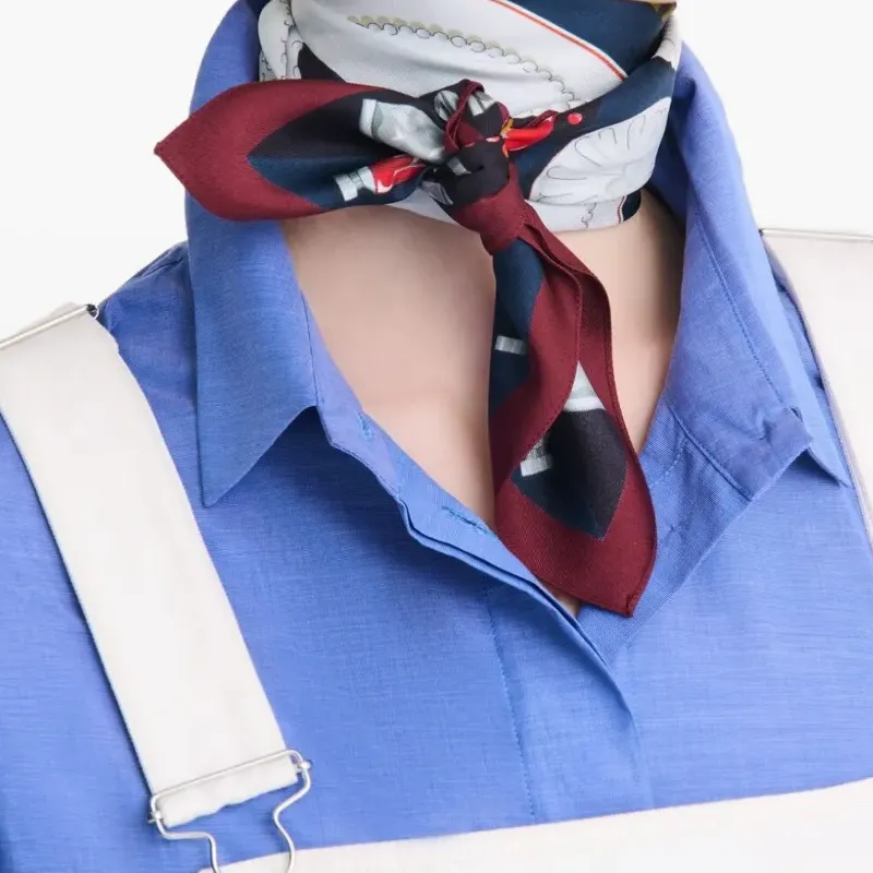 LONGCHAMP Silk Scarves Women's Marine Blue-2