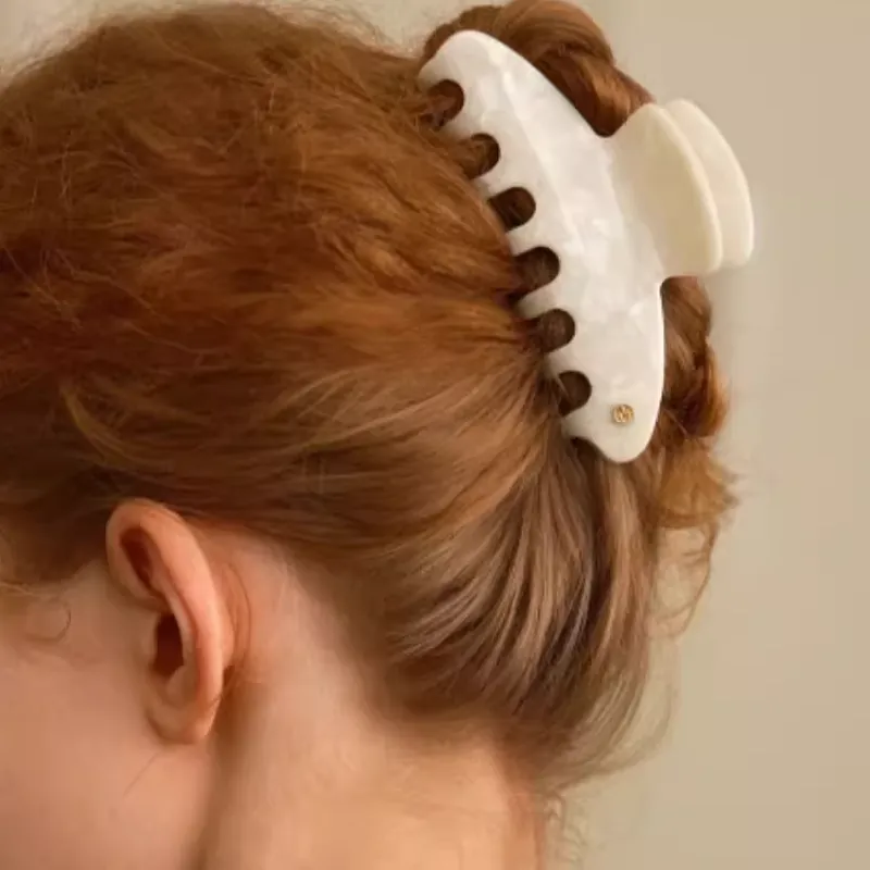 EVITA PERONI Acetate Plate Hair Clips Women's White-2