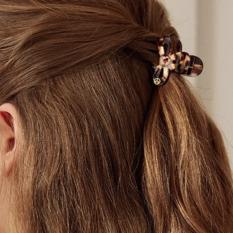 EVITA PERONI Acetate Plate Hair Clips Women's Brown-2