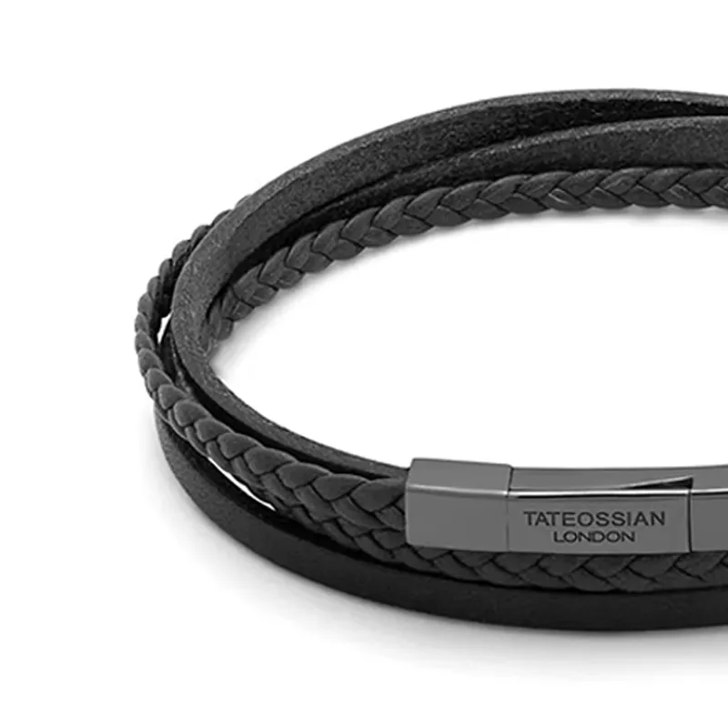 TATEOSSIAN Leather Bracelets Men's Black-1