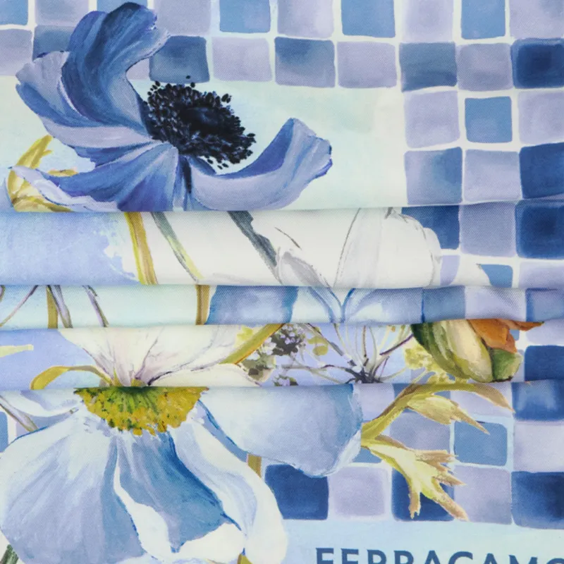 FERRAGAMO Silk Scarves Women's Blue-1