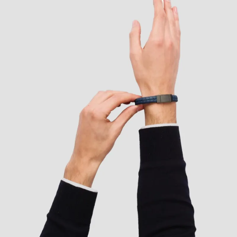 PRADA Leather Bracelets Men's Blue-2