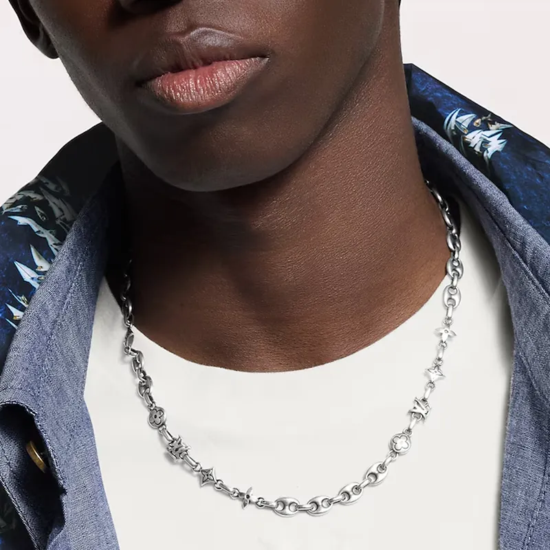 LOUIS VUITTON Sterling Silver Necklaces Men's Silver-2