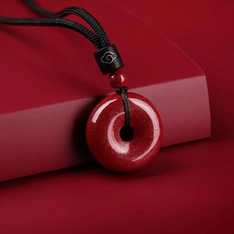 Yi Zhi Jing Reconstructed Cinnabar Jade Necklaces Unisex-2