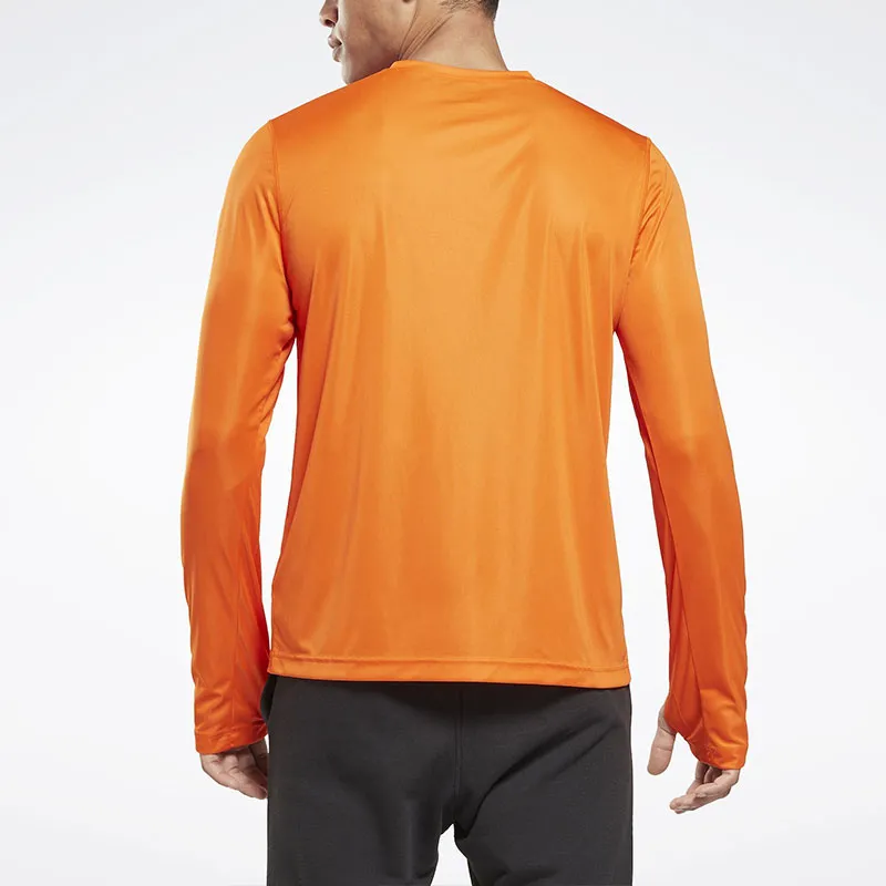 Reebok Training Long Sleeve Tech T-Shirt Men's Orange-3