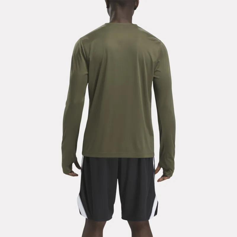 Reebok Training Long Sleeve Tech T-Shirt Men's Army Green-3
