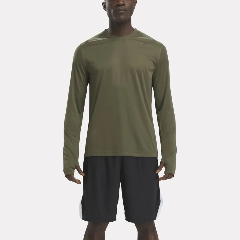 Reebok Training Long Sleeve Tech T-Shirt Men's Army Green-2
