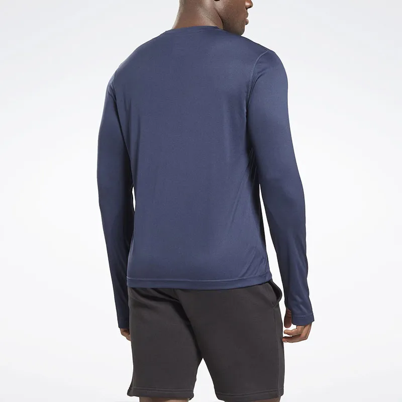 Reebok Training Long Sleeve Tech T-Shirt Men's Marine Blue-2