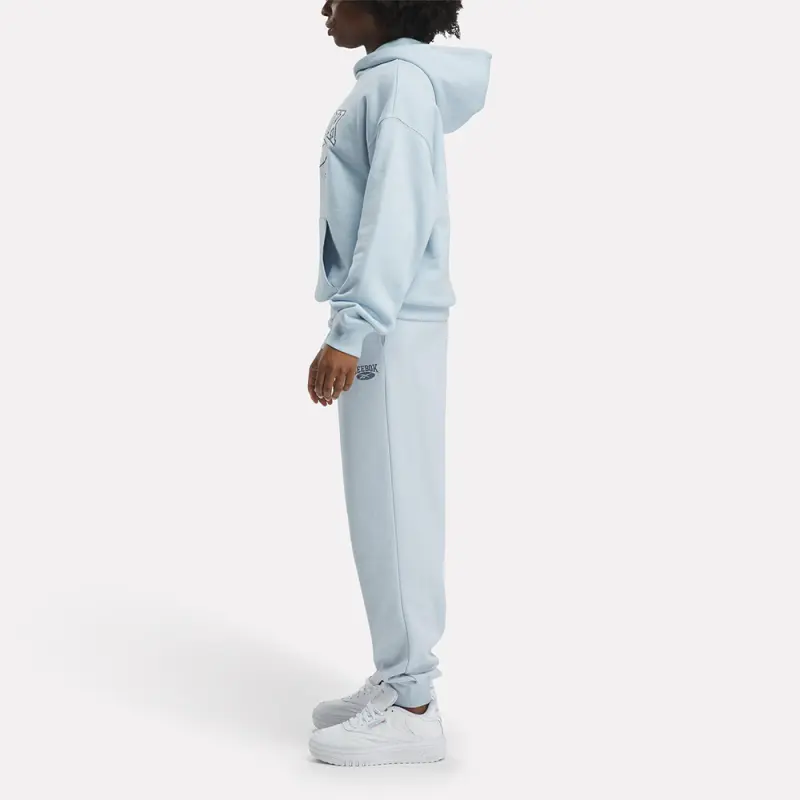 Reebok CL AE BIG LOGO FT HOODIE Sweatshirt Women's Light Blue-4