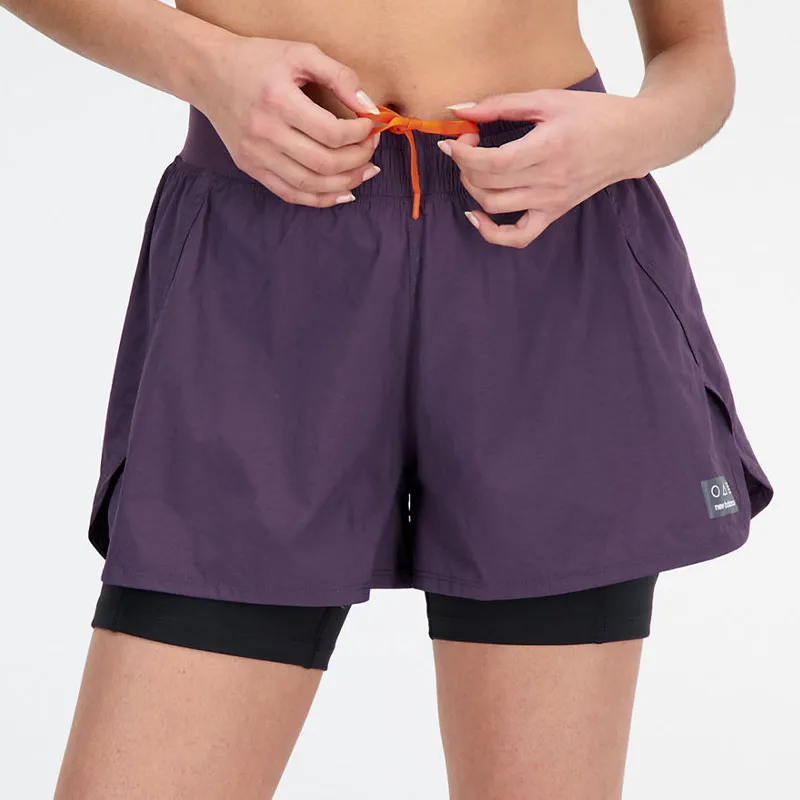 New Balance Impact Run AT 2 In 1 Short Sports Shorts Women's Purple-5