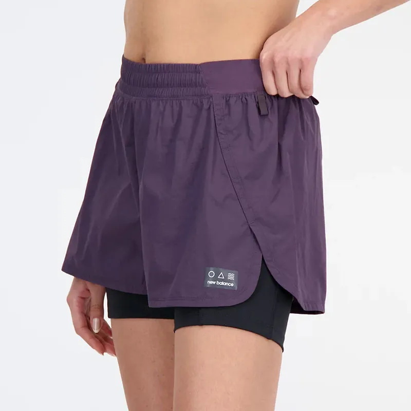 New Balance Impact Run AT 2 In 1 Short Sports Shorts Women's Purple-7