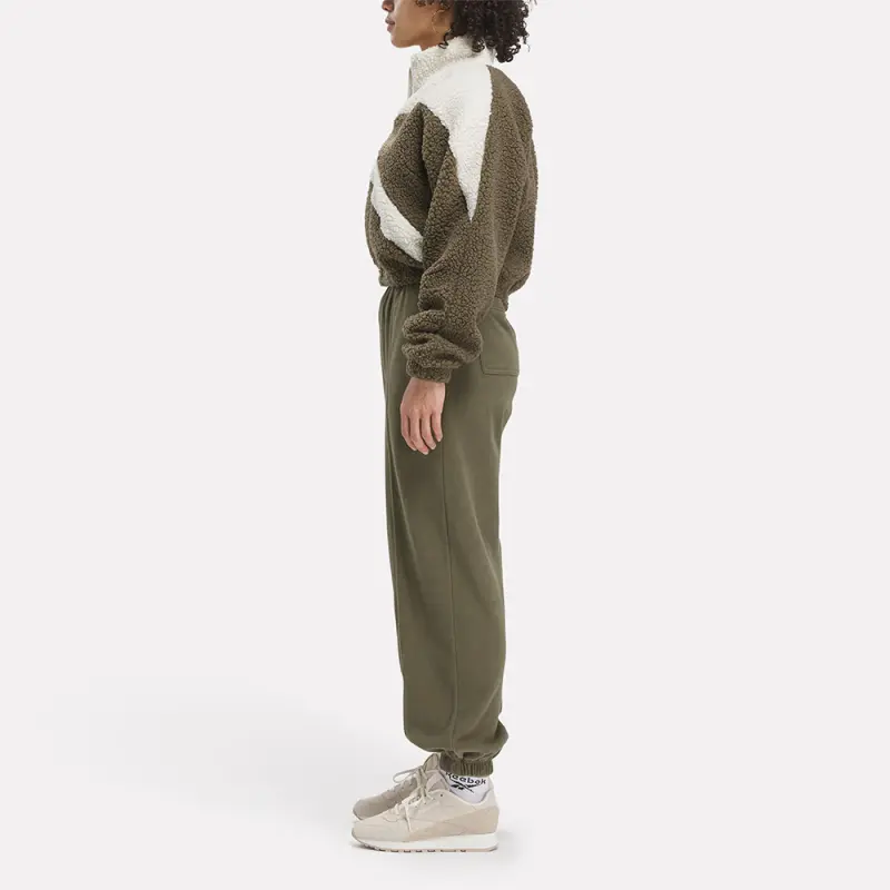Reebok CL WINTER TRACKTOP Velvet-feel Coat Women's Army Green-4