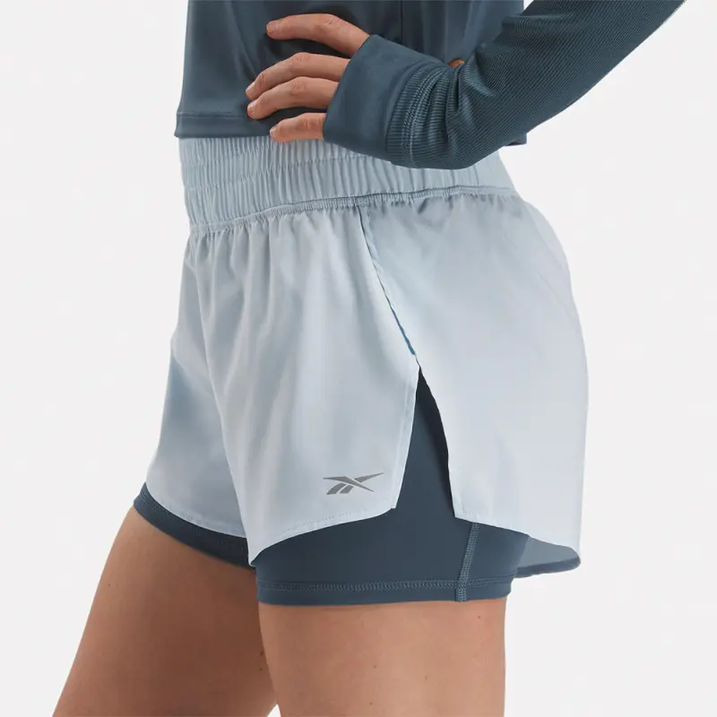 Reebok WOR RUN 2 IN 1 SHORT Sports Shorts Women's Light Blue-3