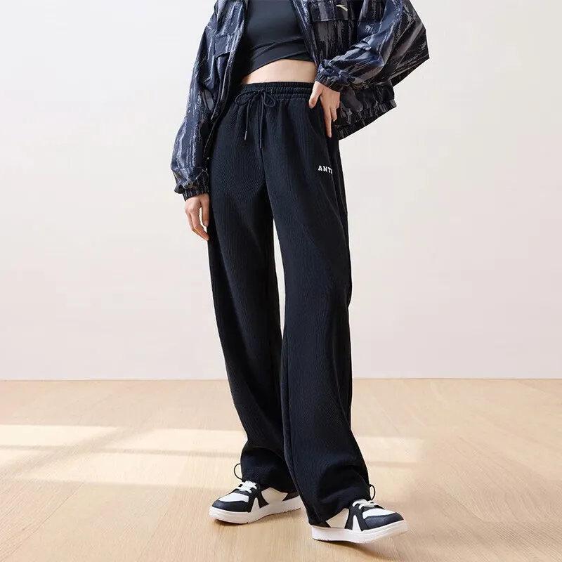 Anta Knitted Sweatpants Women's Basic Black-5