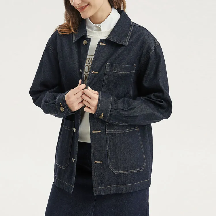 Skechers Sports Denim Jackets Unisex Denim Dark Blue Black/03NC-4