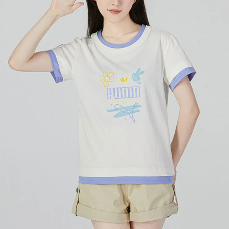 PUMA T Shirts Women's White-2