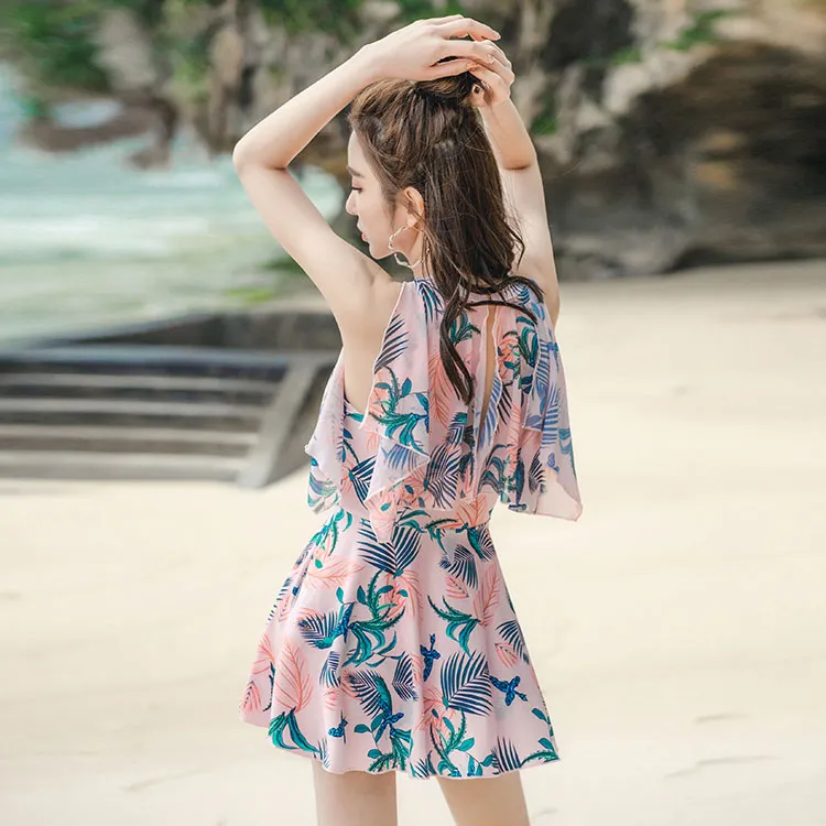Youyou One Piece Swimsuits Women's Pink Floral-2