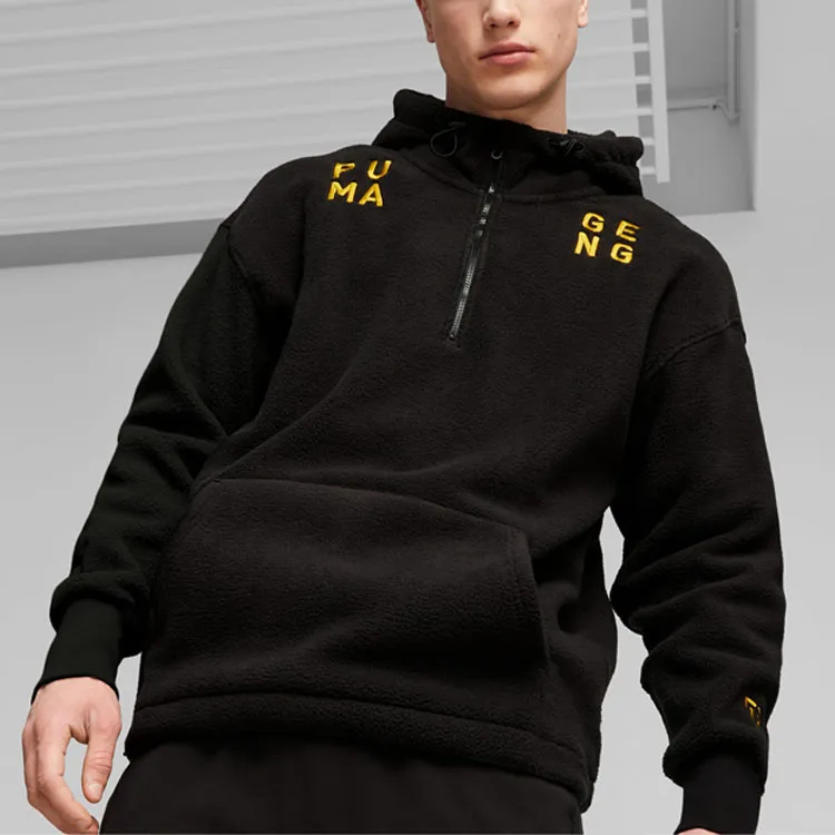 PUMA Gen.G Esports Men's Half-Zip Fleece Pullover Velvet-feel Coat Men's Black-2