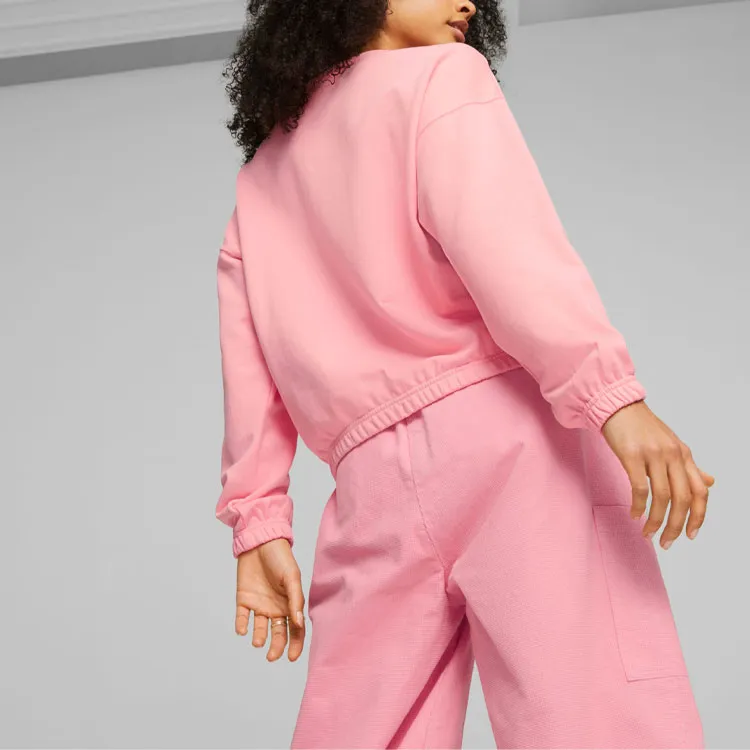 PUMA Downtown Sweatshirts Women's Peach Milkshake-3