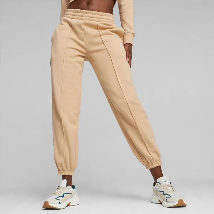 PUMA CLASSICS Knitted Sweatpants Women's Light Khaki-2
