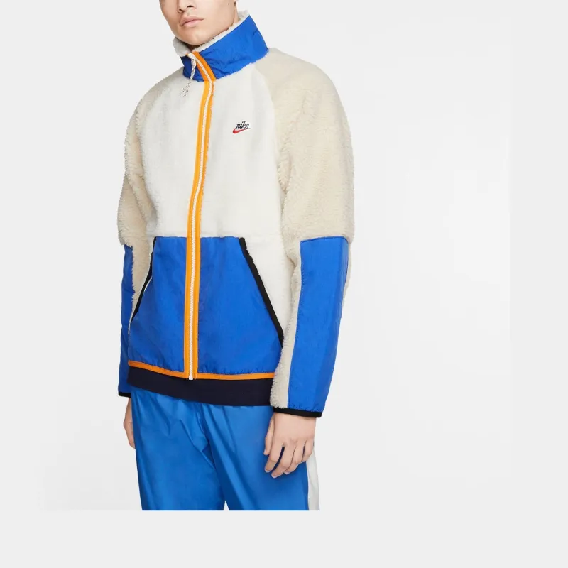 Nike Velvet Jackets Men White Blue-2