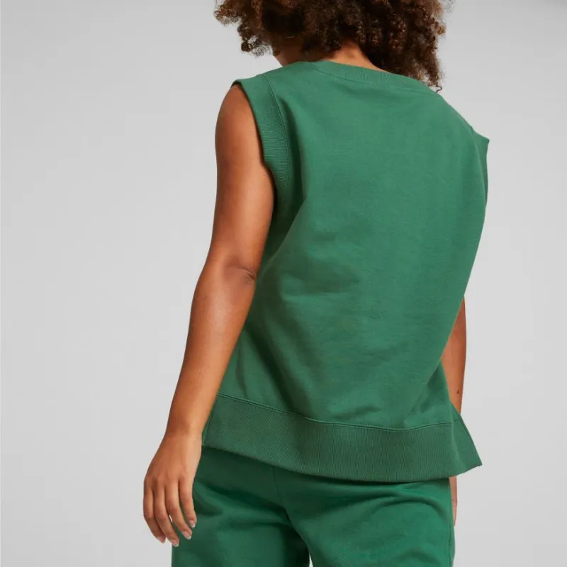 PUMA CLASSICS V Neck Vest Tank Top Women's Green-3