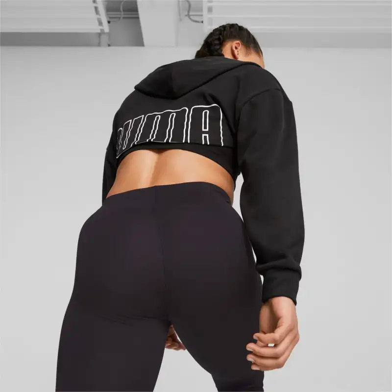 PUMA PUMA FIT MOVE FIT MOVE Women's Cropped Training Hoodie Sweatshirt Women's Black-3