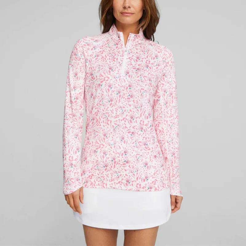 PUMA YouV Mariposa Golf YouV Mariposa Women's Golf Quarter-zip T-Shirt Women's Pink-2