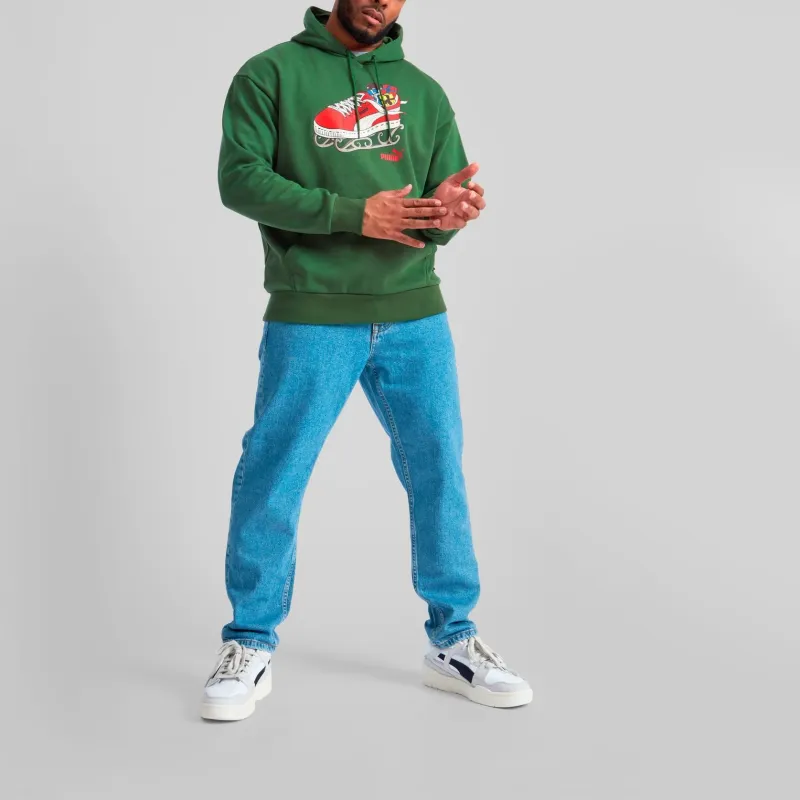 PUMA Christmas Hoodie Sweatshirt Unisex Green-5