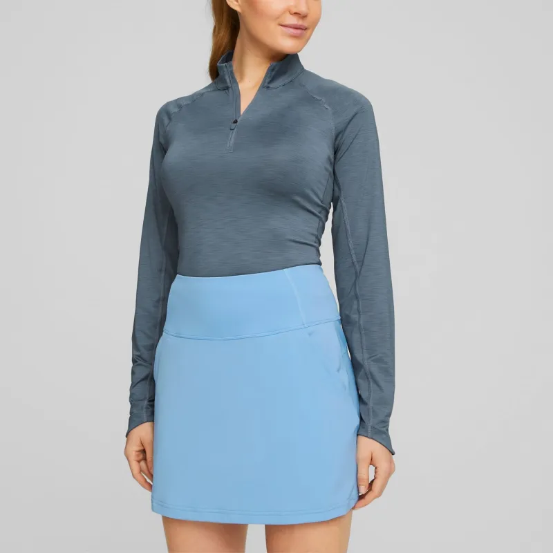 PUMA YouV Quarter-Zip Golf Pullover Women's T-Shirt Women's Blue Gray-2