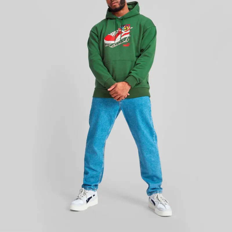 PUMA Christmas Hoodie Sweatshirt Unisex Green-3