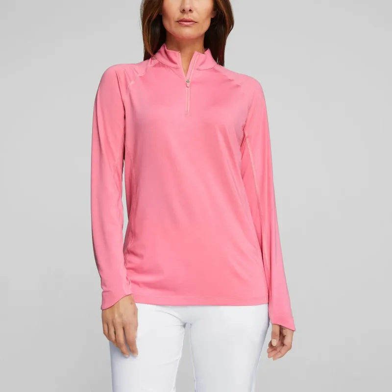 PUMA YouV Quarter YouV Quarter-Zip Golf Pullover Women's T-Shirt Women's Pink-2