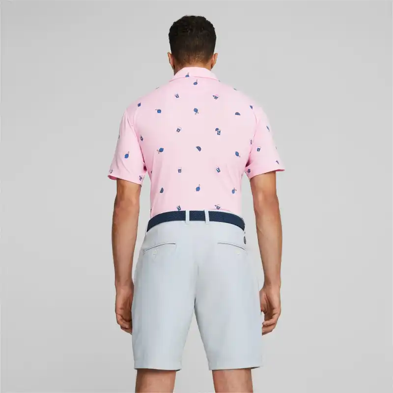 PUMA CLASSICS+ Arnold Palmer CLOUDSPUN Citrus Golf Polo Shirt Men Polo Shirt Men's Pink-Blue-3