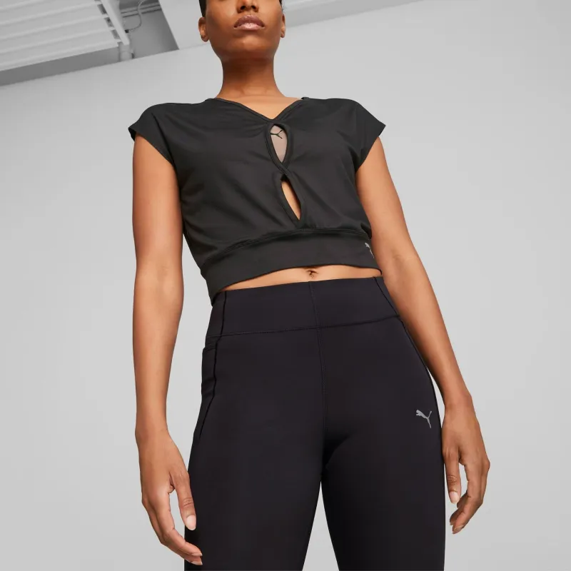 PUMA Studio Yogini Studio Yogini Lite Trend Training Tee Women's Tank Tops Women's Black-2
